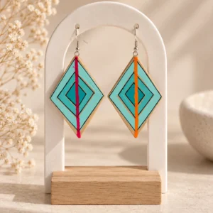 Aretes Rombo Turquesa